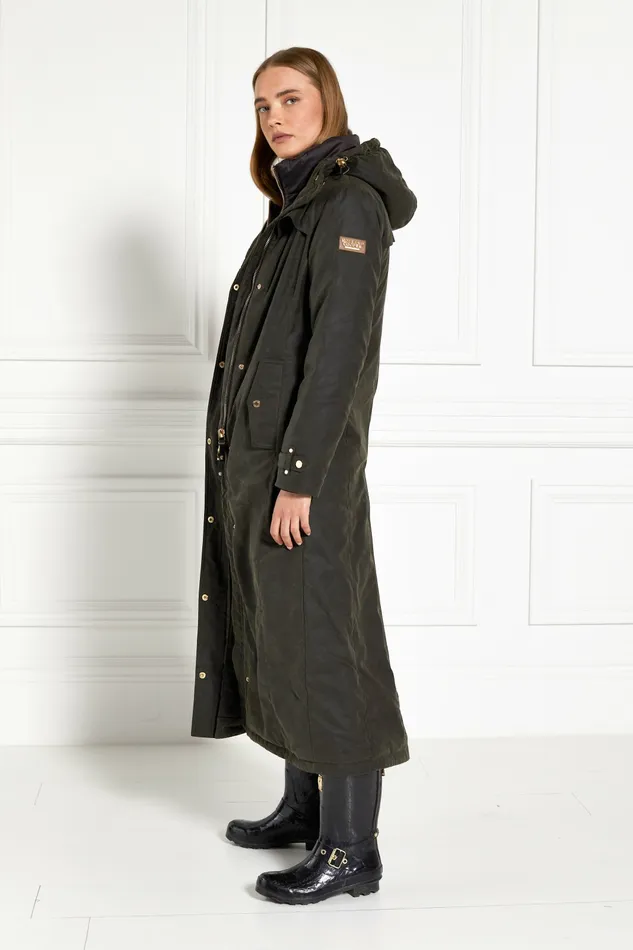 Wax Longline Field Coat Dark Olive Womens Coats and Jackets Holland Cooper Wax Longline Field Coat Dark Olive Womens Coats and Jackets Holland Cooper