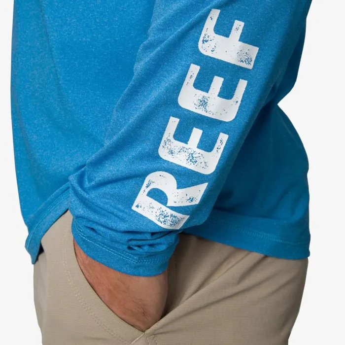 Wellie Too Long Sleeve Hooded Surf Shirt 50 UPF Brilliant Blue Men Reef Surf Shirts Wellie Too Long Sleeve Hooded Surf Shirt 50 UPF Brilliant Blue Men Reef Surf Shirts
