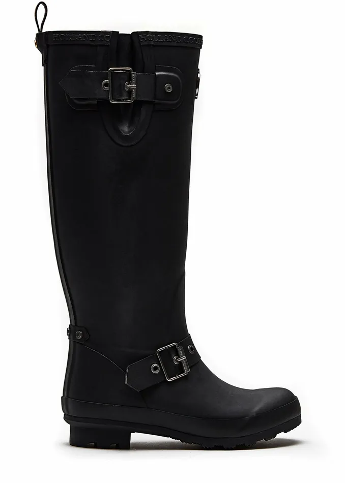 Wellington Boots Sherpa Lined Regency Wellington Matte Black Gunmetal Holland Cooper Womens