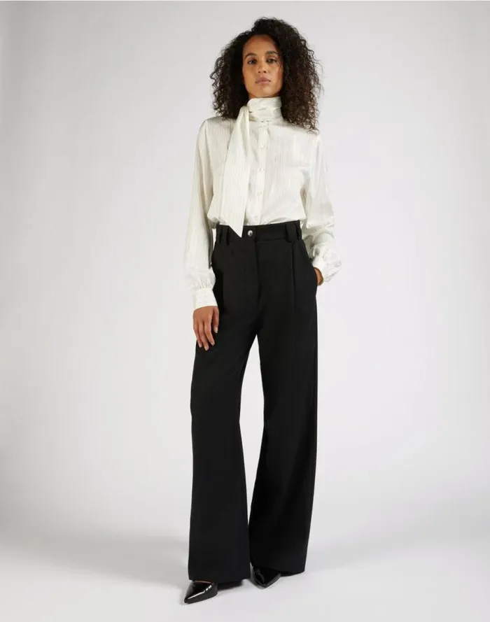 White Habotai Silk Shirt With Bow Women Lardini Shirts