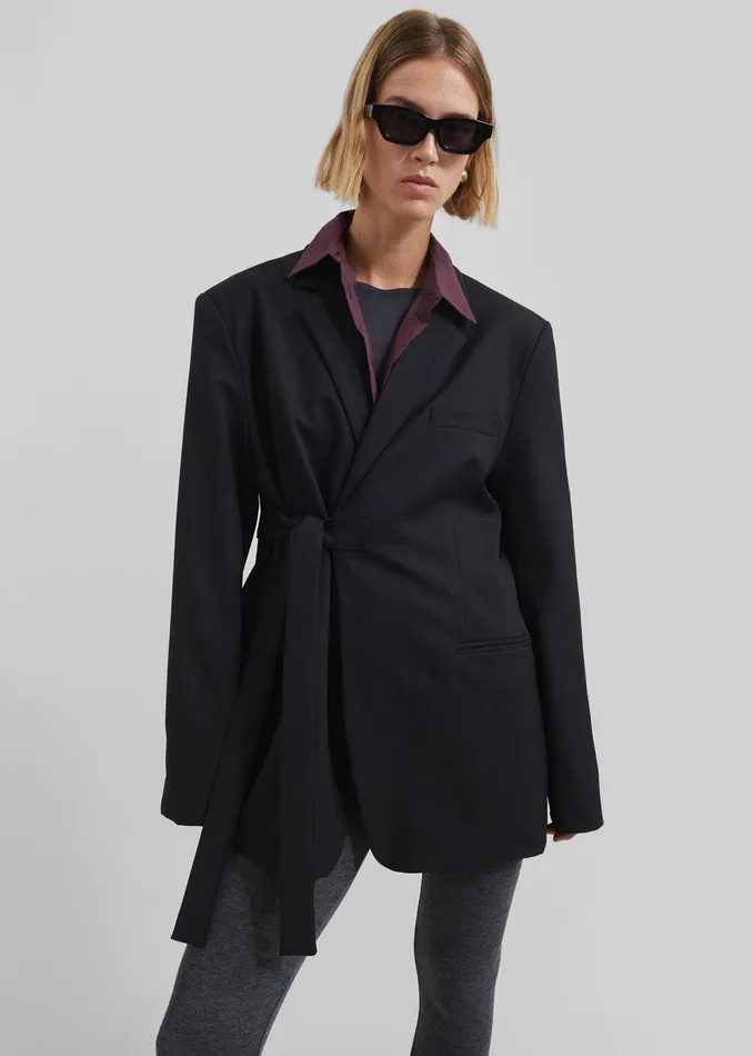 Whiteney Tie Up Blazer 8211 Black Women The Frankie Shop Clothing