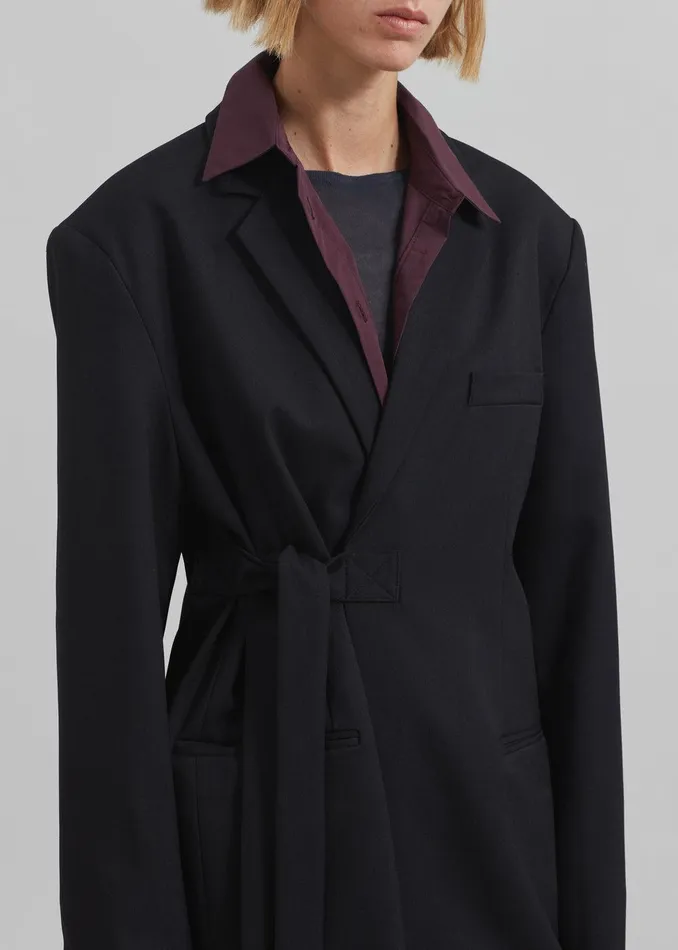 Whiteney Tie Up Blazer 8211 Black Women The Frankie Shop Clothing