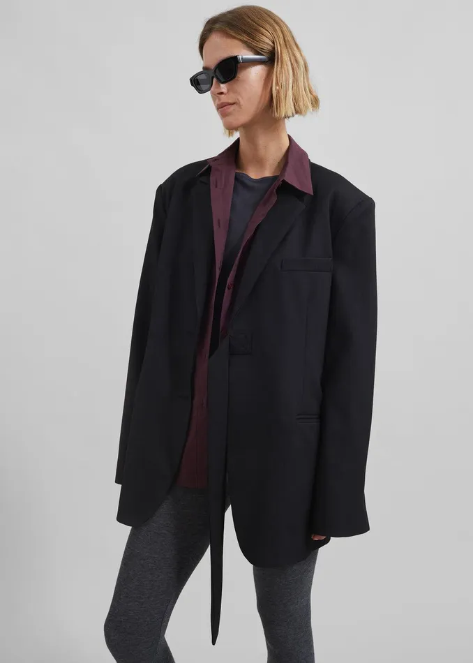 Whiteney Tie Up Blazer 8211 Black Women The Frankie Shop Clothing