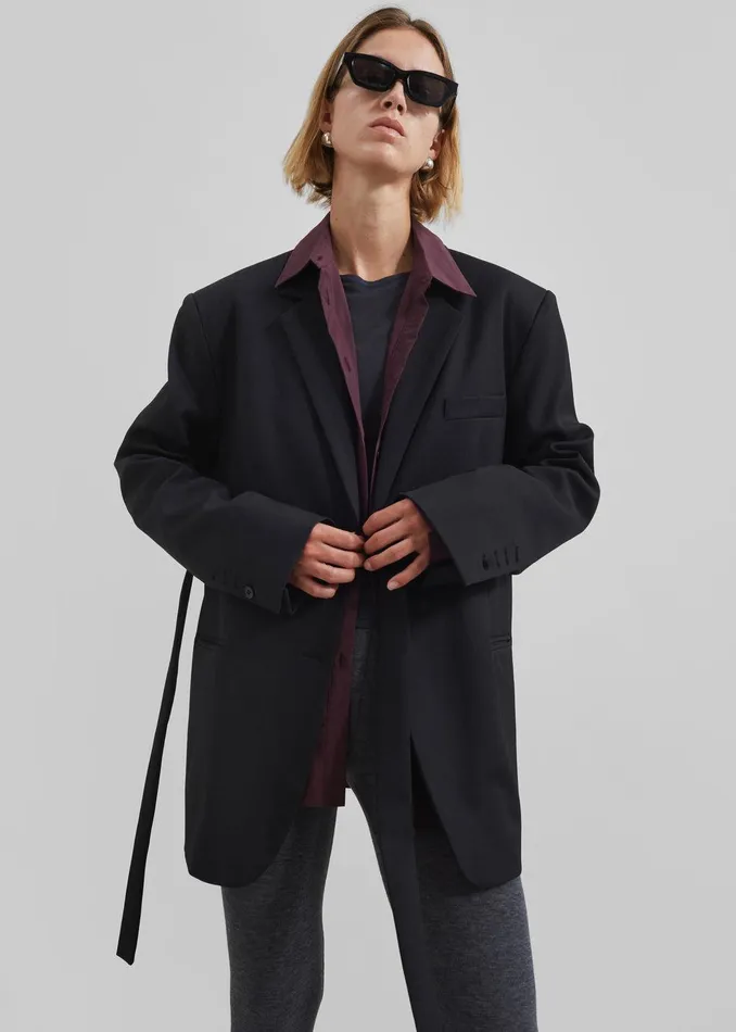 Whiteney Tie Up Blazer 8211 Black Women The Frankie Shop Clothing
