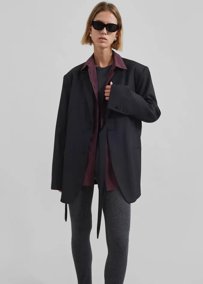 Whiteney Tie Up Blazer 8211 Black Women The Frankie Shop Clothing