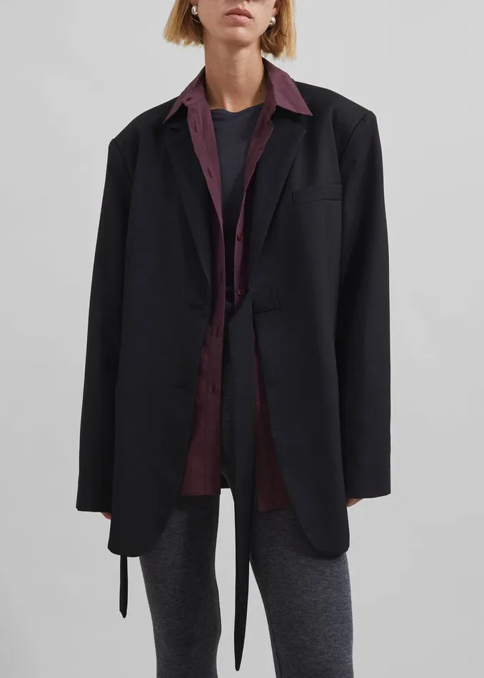 Whiteney Tie Up Blazer 8211 Black Women The Frankie Shop Clothing