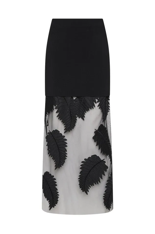 Wilder Knit Maxi Skirt Black Women Aje Skirts Wilder Knit Maxi Skirt Black Women Aje Skirts