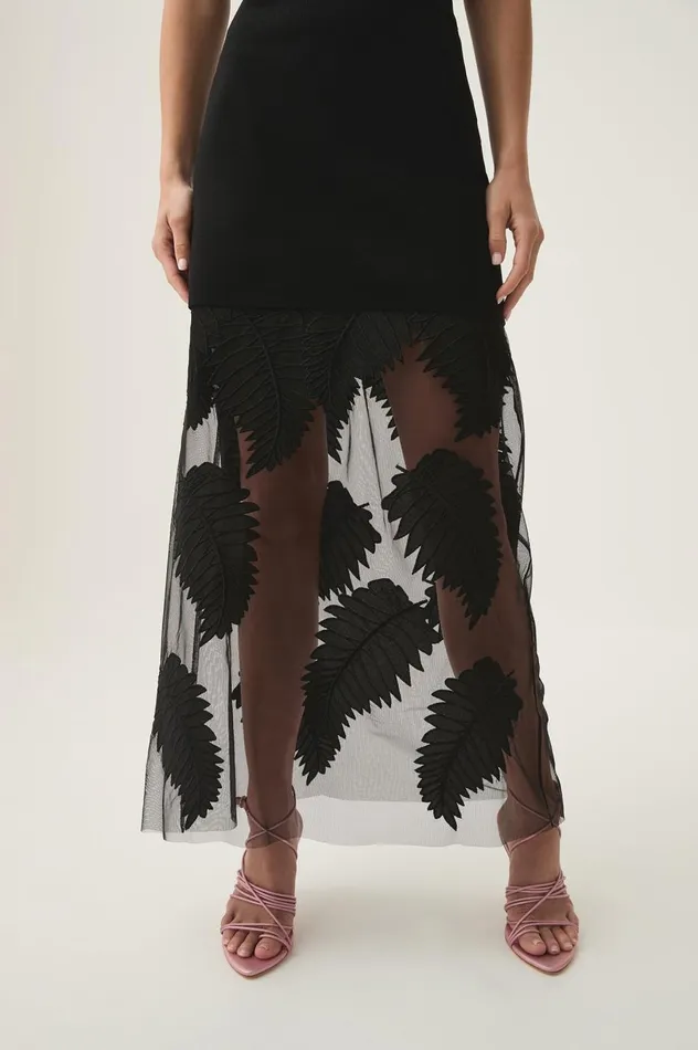 Wilder Knit Maxi Skirt Black Women Aje Skirts Wilder Knit Maxi Skirt Black Women Aje Skirts