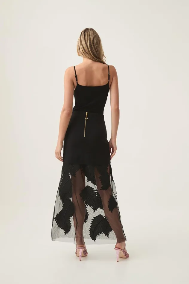 Wilder Knit Maxi Skirt Black Women Aje Skirts Wilder Knit Maxi Skirt Black Women Aje Skirts