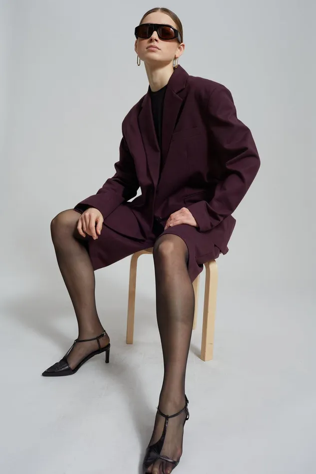 Wilma Pleated Bermuda Shorts 8211 Burgundy Women The Frankie Shop Clothing