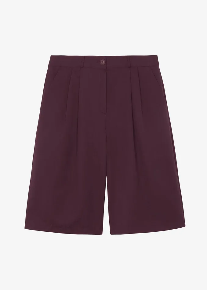 Wilma Pleated Bermuda Shorts 8211 Burgundy Women The Frankie Shop Clothing