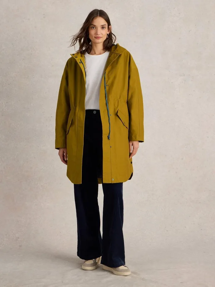 Winnie Waterproof Coat Dark Chartreuse Women White Stuff Coats and Jackets