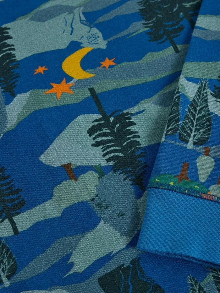 Wolf Moon PJ Set Blue Print Kids White Stuff Pyjamas