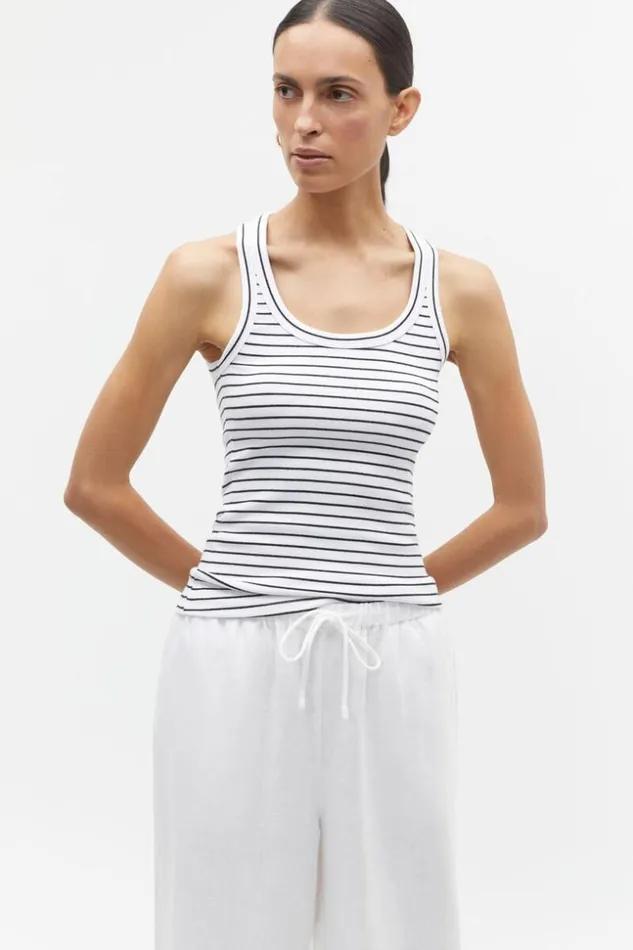 Woman Australian Cotton Rib Tank Mono Stripe Seed Heritage TShirts and Tops