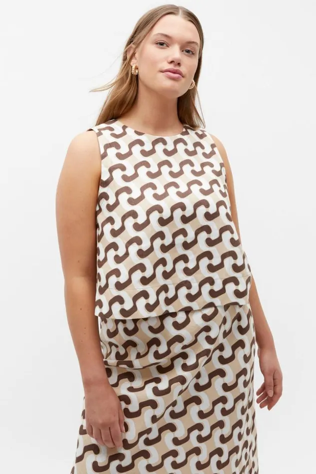 Woman Chain Geo Shell Top Chain Geo Seed Heritage TShirts and Tops