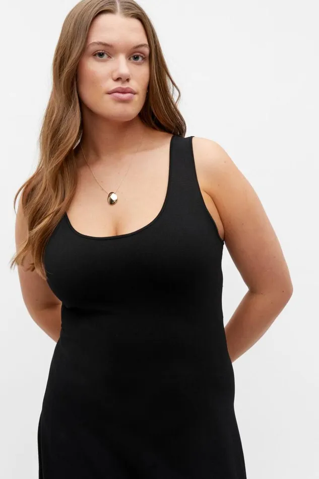 Woman Compact Crepe Knit Flared Dress Black Seed Heritage Dresses