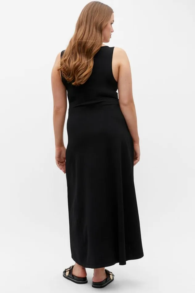 Woman Compact Crepe Knit Flared Dress Black Seed Heritage Dresses