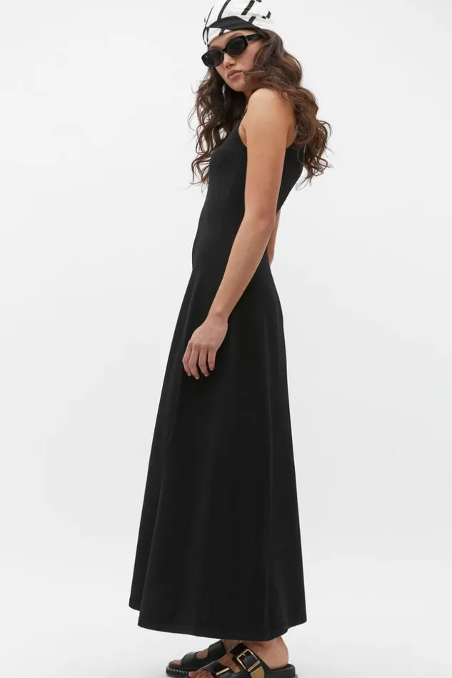 Woman Compact Crepe Knit Flared Dress Black Seed Heritage Dresses