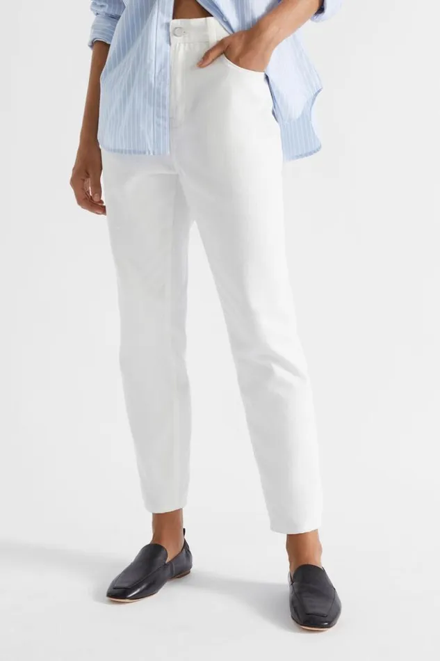 Woman Core Cotton Slim Leg Jean Cloud Cream Seed Heritage Pants
