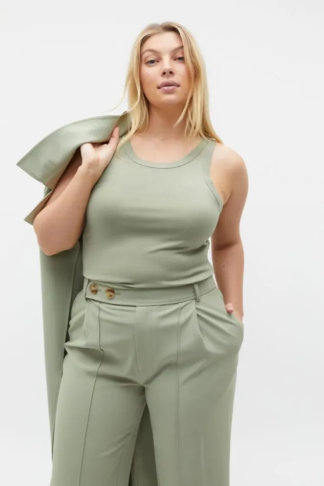 Woman Core Fitted Tank Pale Olive Seed Heritage TShirts and Tops