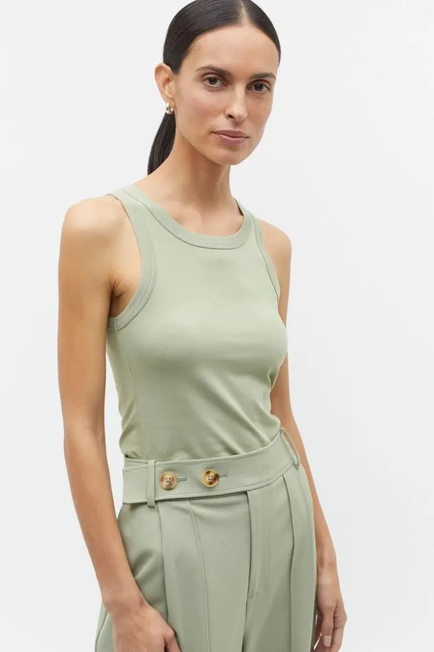 Woman Core Fitted Tank Pale Olive Seed Heritage TShirts and Tops