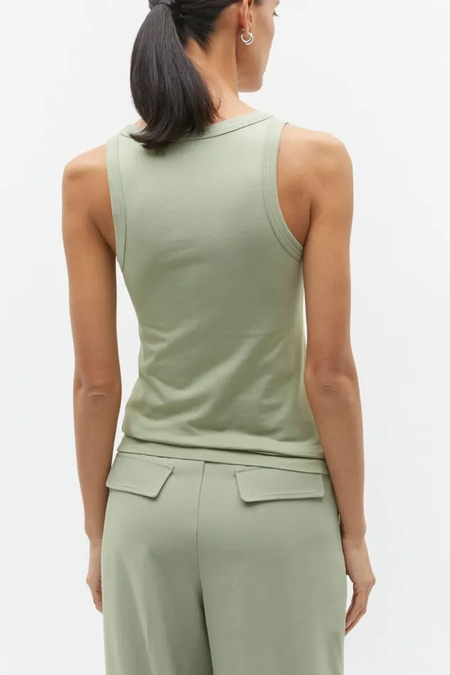 Woman Core Fitted Tank Pale Olive Seed Heritage TShirts and Tops