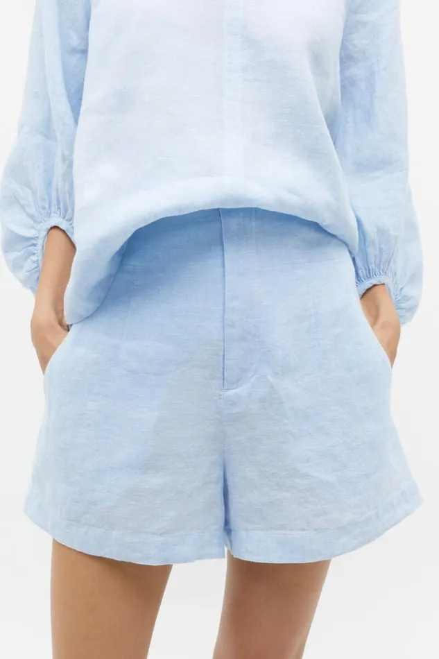 Woman Core Linen Waisted Short Frost Blue Crossdye Seed Heritage Shorts