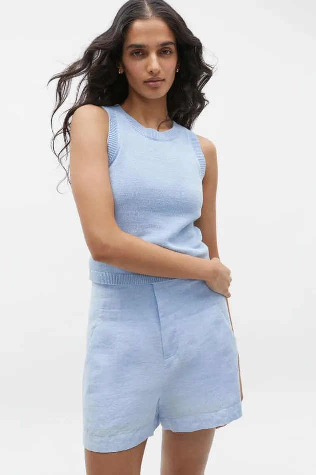 Woman Cotton Knit Top Frost Blue Seed Heritage TShirts and Tops