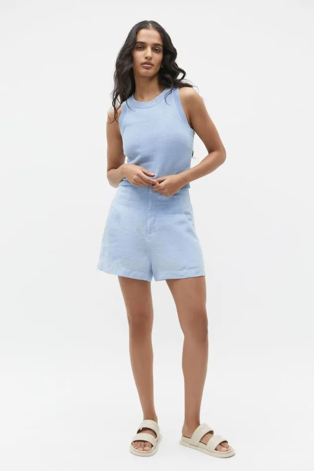 Woman Cotton Knit Top Frost Blue Seed Heritage TShirts and Tops
