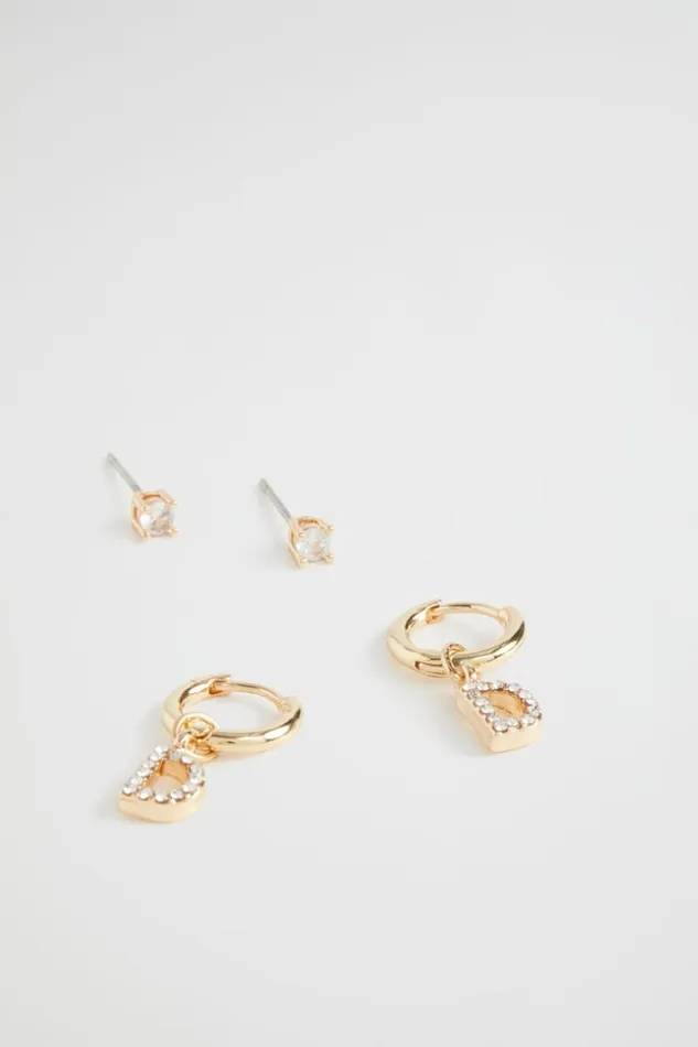 Woman Crystal Initial Hoop D Seed Heritage Jewellery