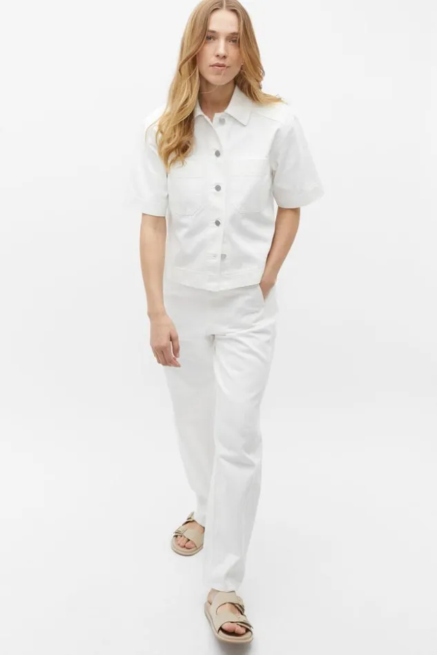 Woman Denim Short Sleeve Shirt Cloud Cream Seed Heritage Shirts