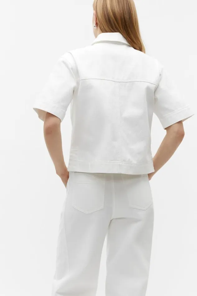 Woman Denim Short Sleeve Shirt Cloud Cream Seed Heritage Shirts