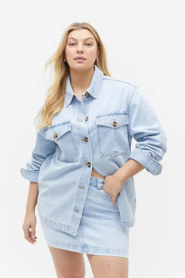 Woman Denim Utility Jacket Glacier Denim Seed Heritage Jackets and Vests