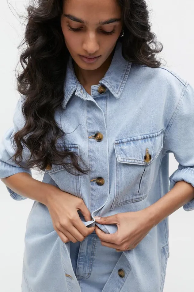 Woman Denim Utility Jacket Glacier Denim Seed Heritage Jackets and Vests
