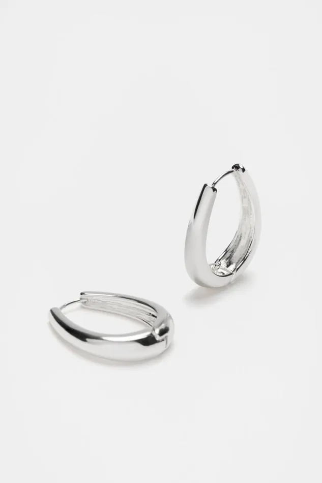 Woman Droplet Hoop Silver Seed Heritage Jewellery