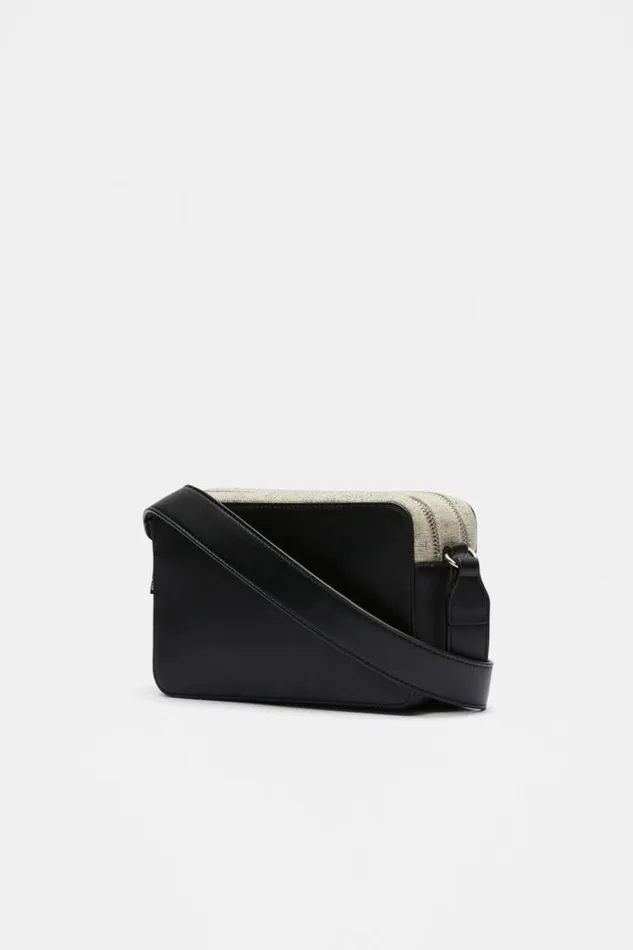 Woman Fabric Splice Camera Bag Black Seed Heritage Bags and Clutches
