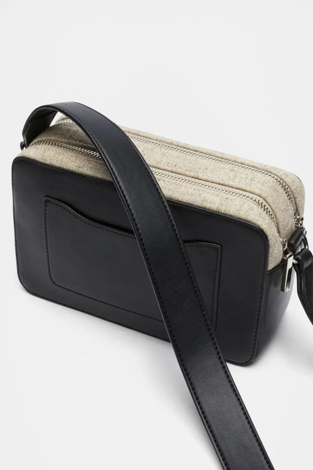 Woman Fabric Splice Camera Bag Black Seed Heritage Bags and Clutches