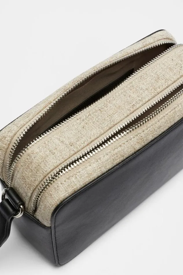 Woman Fabric Splice Camera Bag Black Seed Heritage Bags and Clutches