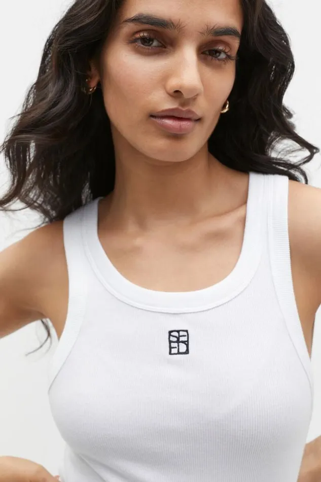 Woman Heritage Rib Tank Whisper White Seed Heritage TShirts and Tops