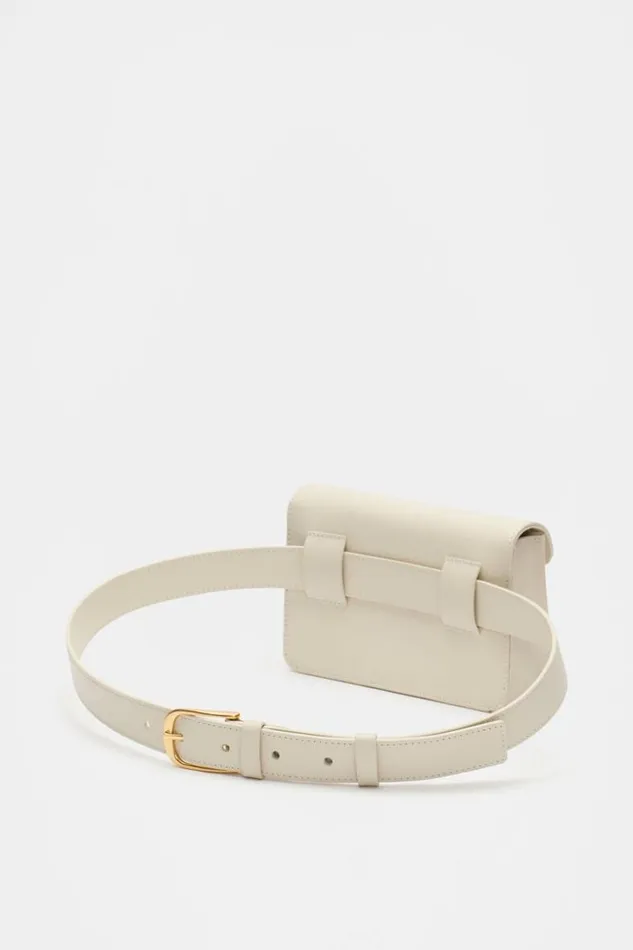 Woman Leather Belt Bag Cream Seed Heritage Bags and Clutches