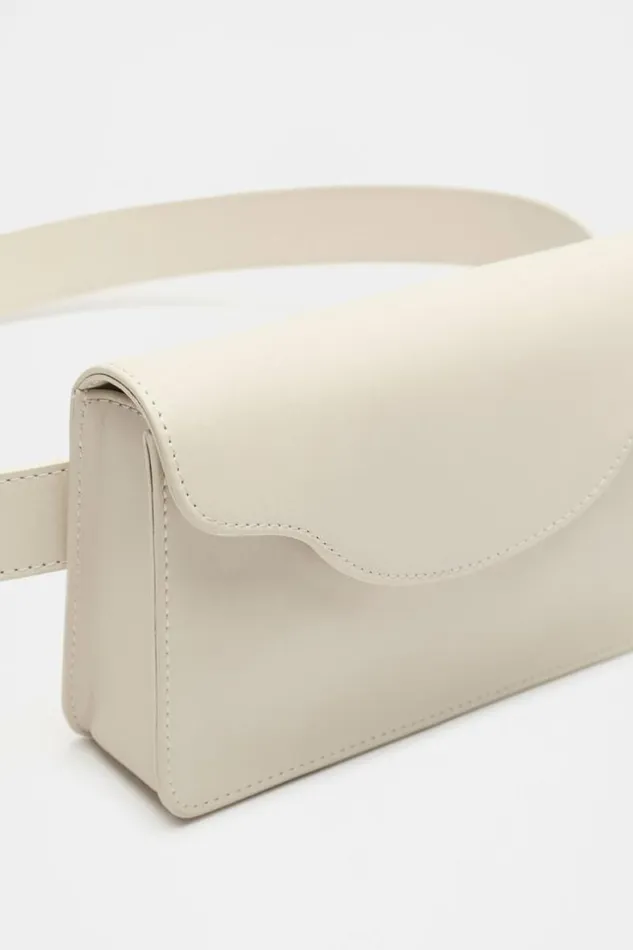 Woman Leather Belt Bag Cream Seed Heritage Bags and Clutches