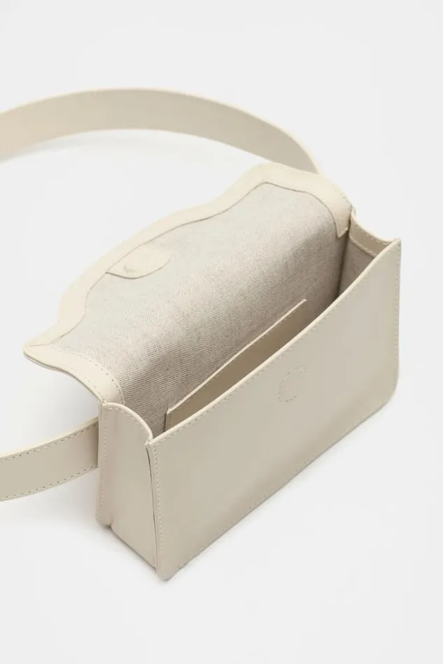 Woman Leather Belt Bag Cream Seed Heritage Bags and Clutches