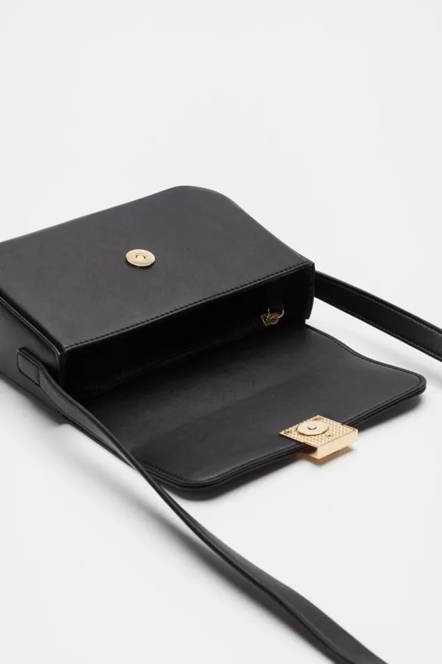 Woman Mini Baguette Crossbody Bag Black Seed Heritage Bags and Clutches