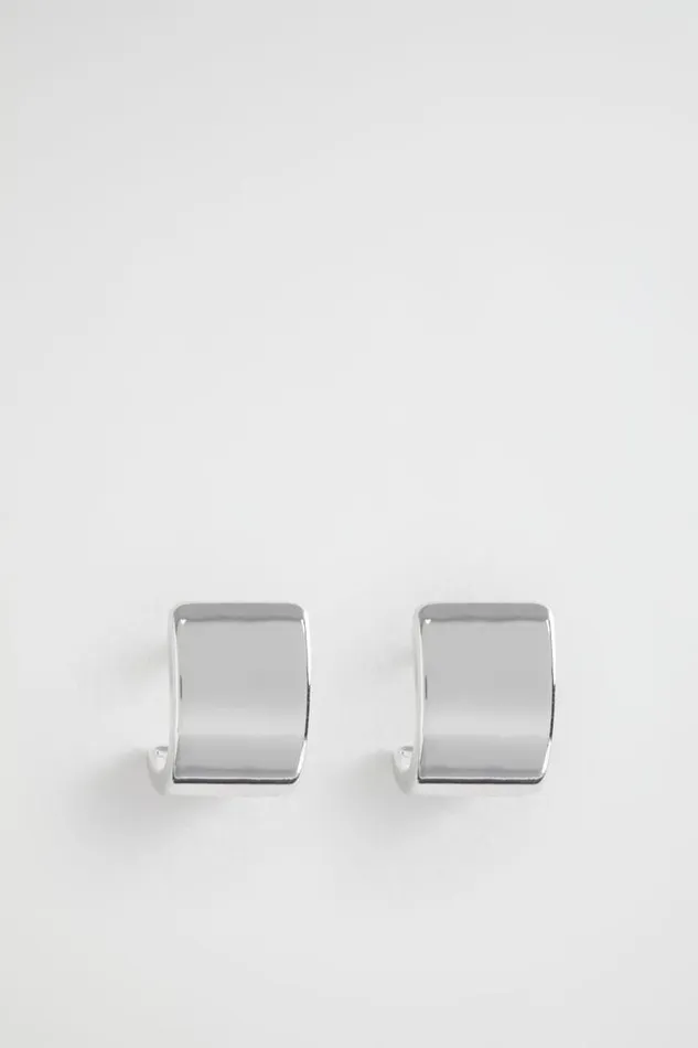 Woman Mini Rectangle Stud Silver Seed Heritage Jewellery