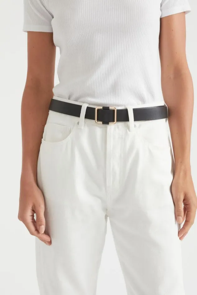 Woman Naomi Leather Hip Belt Black Seed Heritage Belts