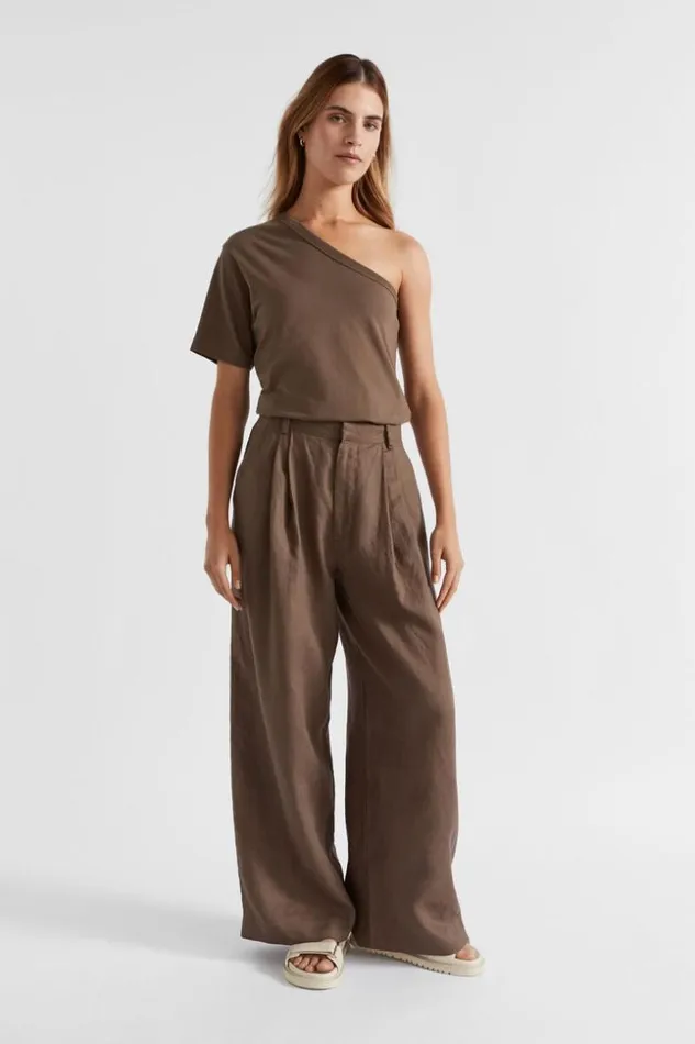 Woman One Shoulder Boxy Tee Affogato Seed Heritage TShirts and Tops