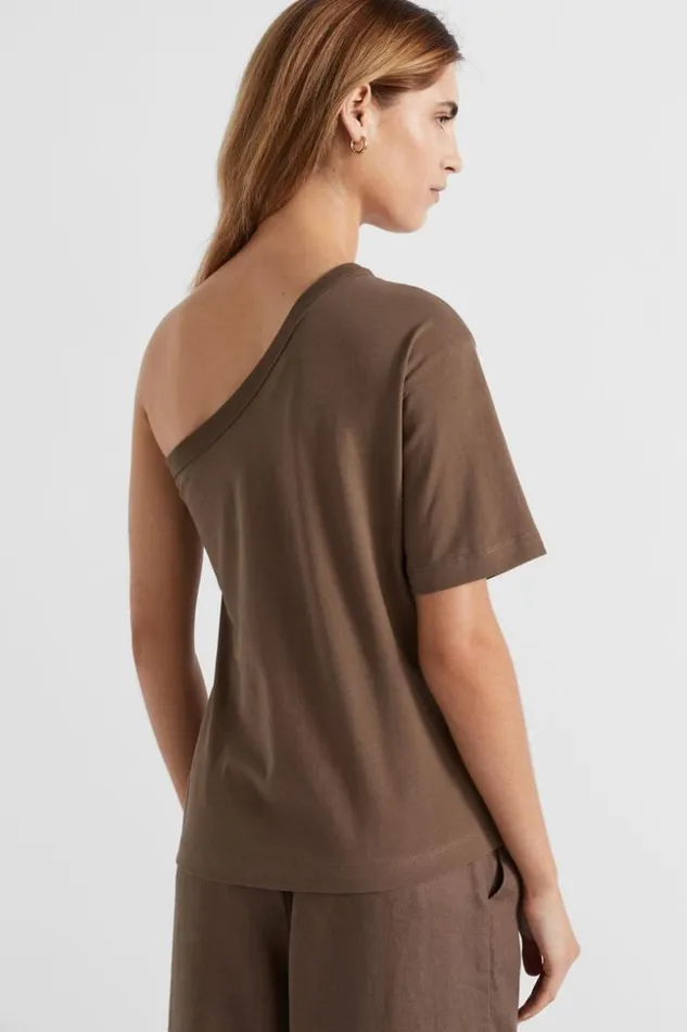 Woman One Shoulder Boxy Tee Affogato Seed Heritage TShirts and Tops