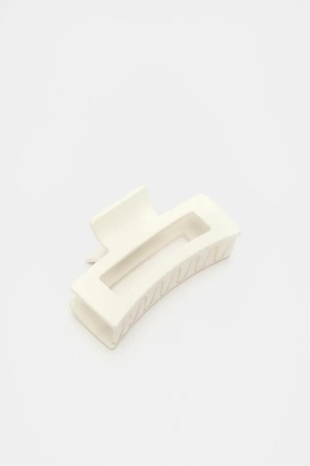 Woman Rectangle Hair Claw Cloud Cream Seed Heritage Hair Accessories