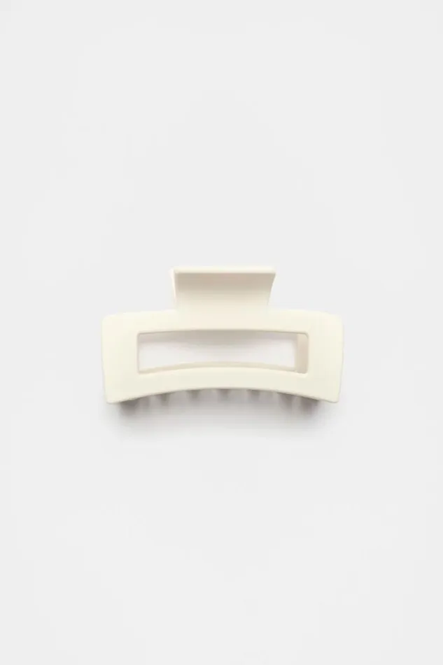 Woman Rectangle Hair Claw Cloud Cream Seed Heritage Hair Accessories