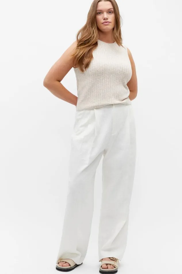 Woman Ribbed Textured Shell Top Sandshell Twist Seed Heritage TShirts and Tops